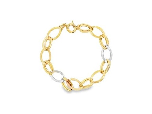 18K Three-Tone Gold Infinity-Link Bracelet